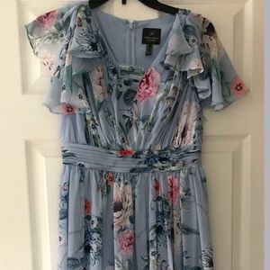 Chiffon Gown with Flutter Sleeve